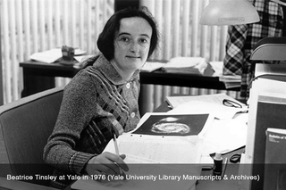 Beatrice Tinsley at Yale in 1976 (Yale University Library Manuscripts & Archives)